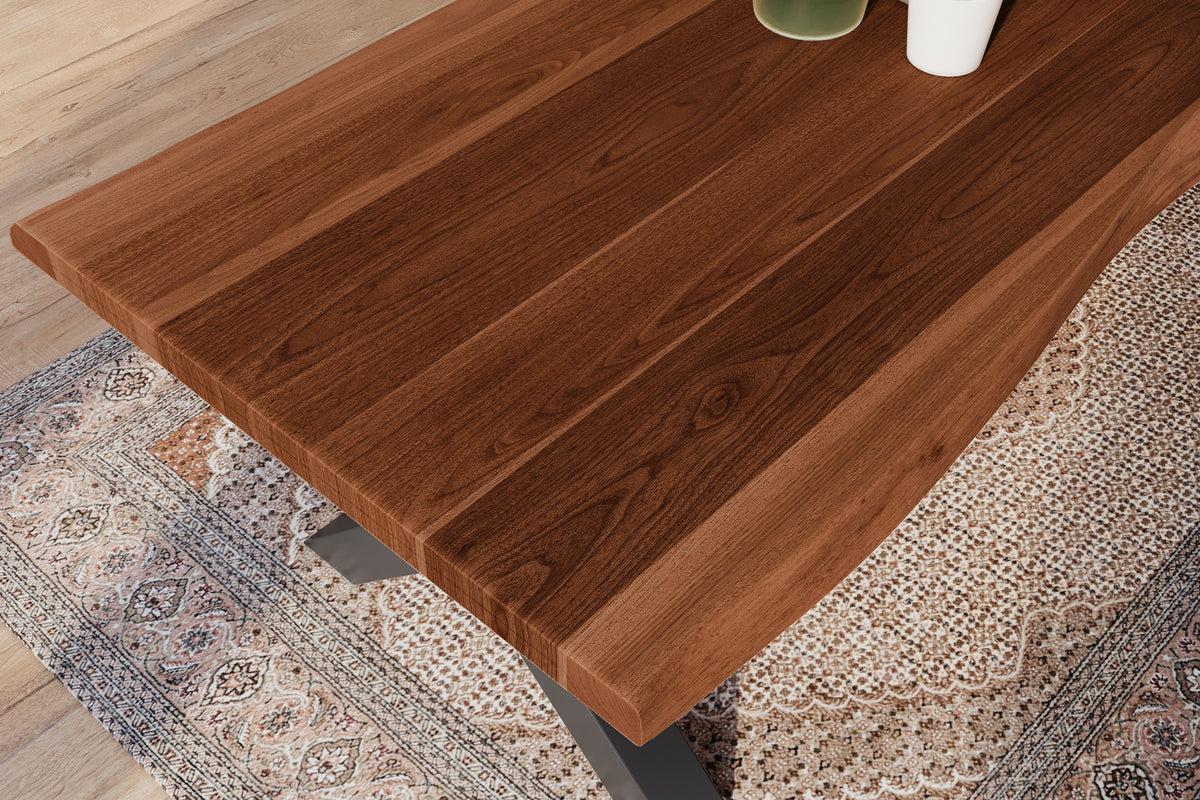 #240x100 #akazienussbaumfarben #x-gestellschwarz