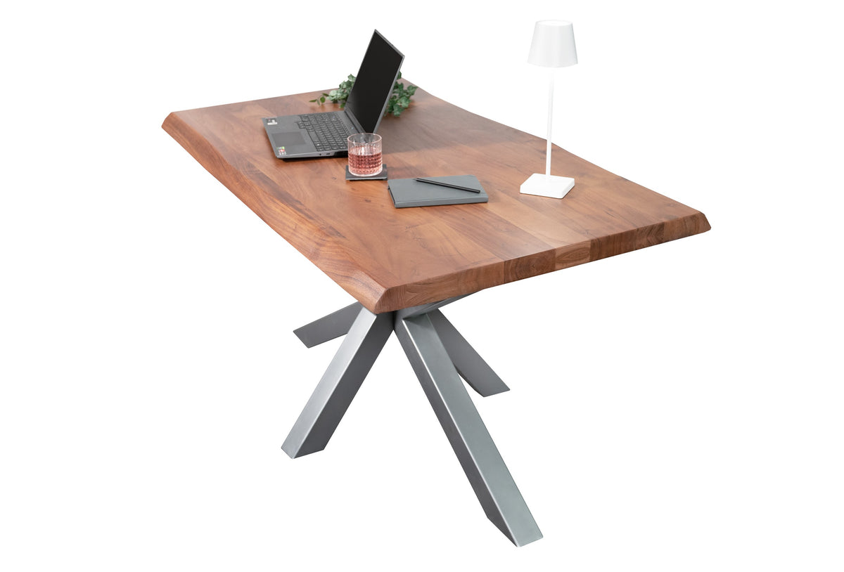 #180x90 #akazienussbaumfarben #spider-gestellsilber