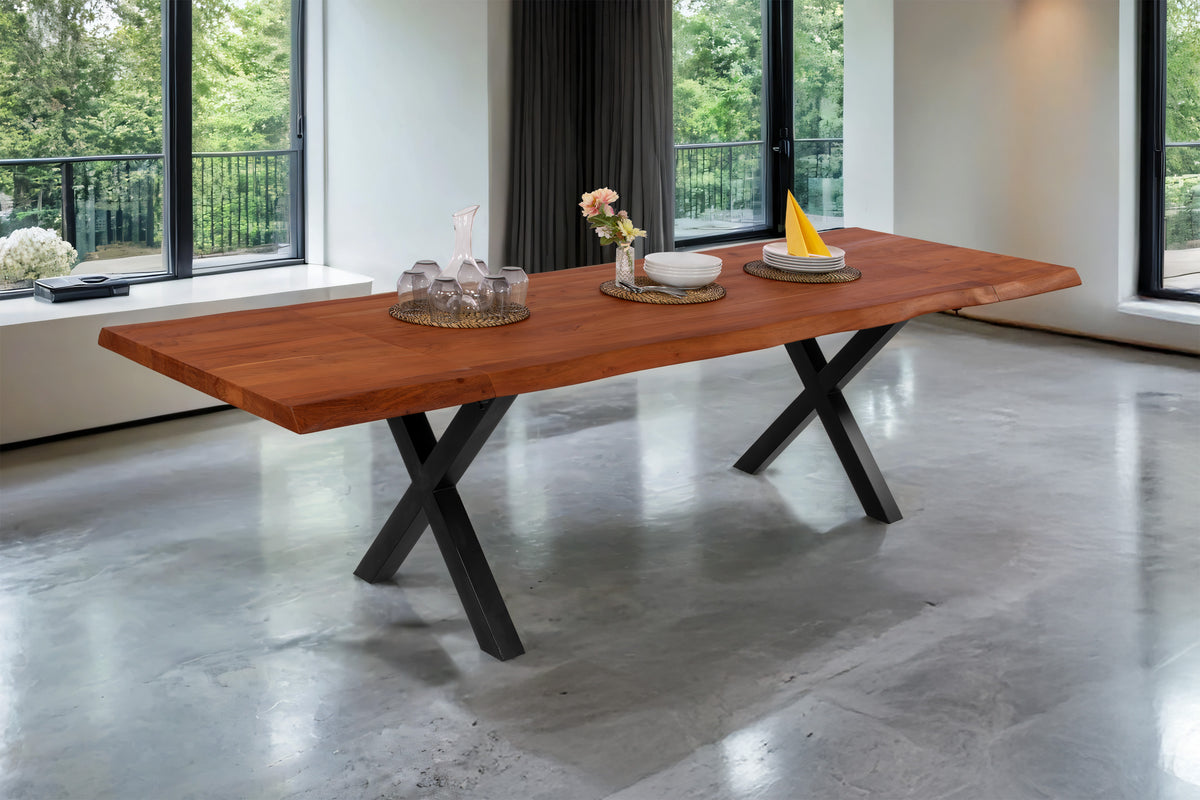 #200(300)x100 #nussbaumfarben #x-gestellschwarz