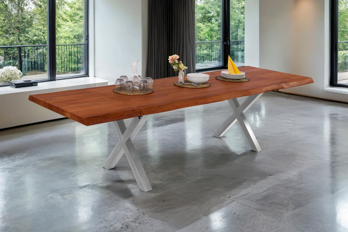 #200(300)x100 #nussbaumfarben #x-gestellsilber