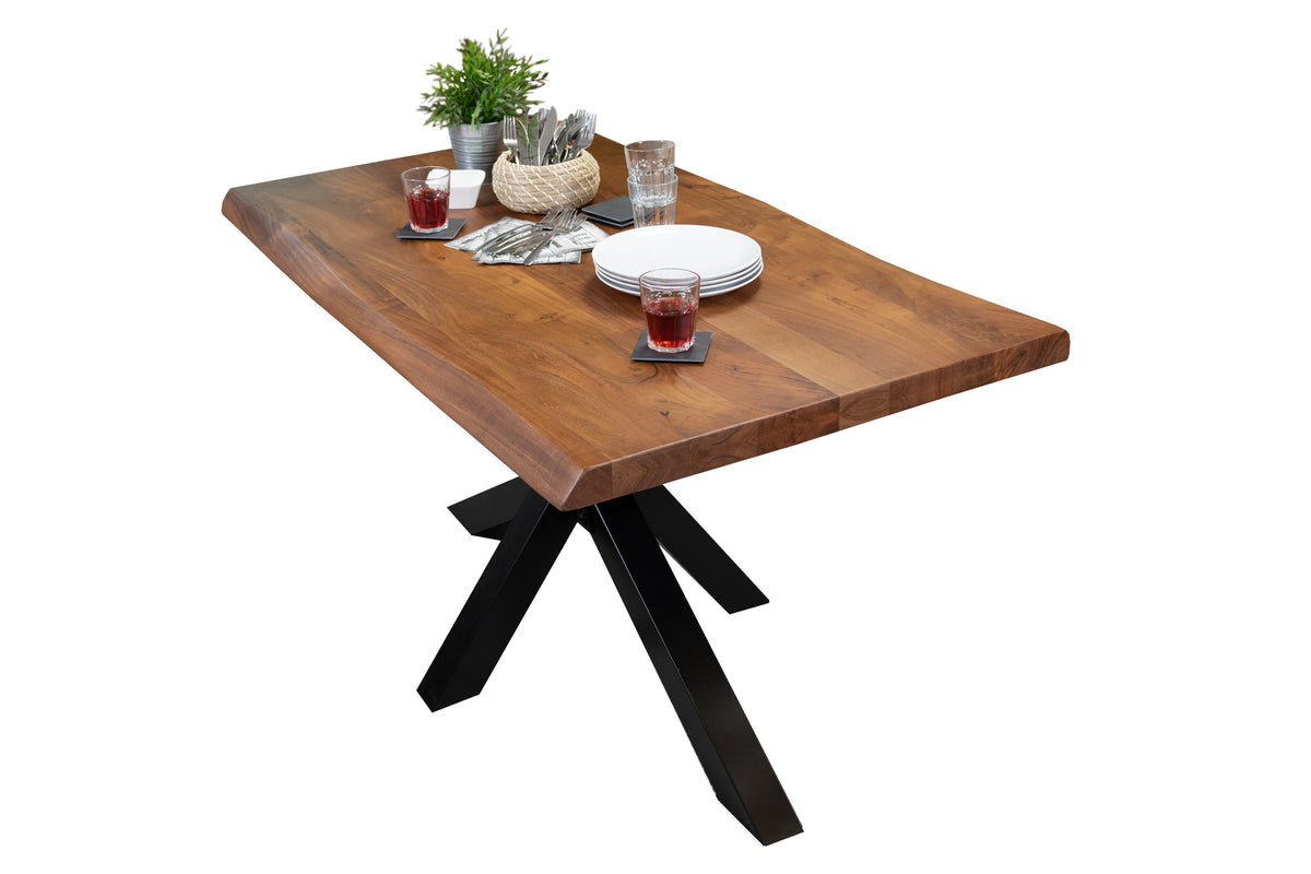 #180x90 #akazienussbaumfarben #spider-gestellschwarz