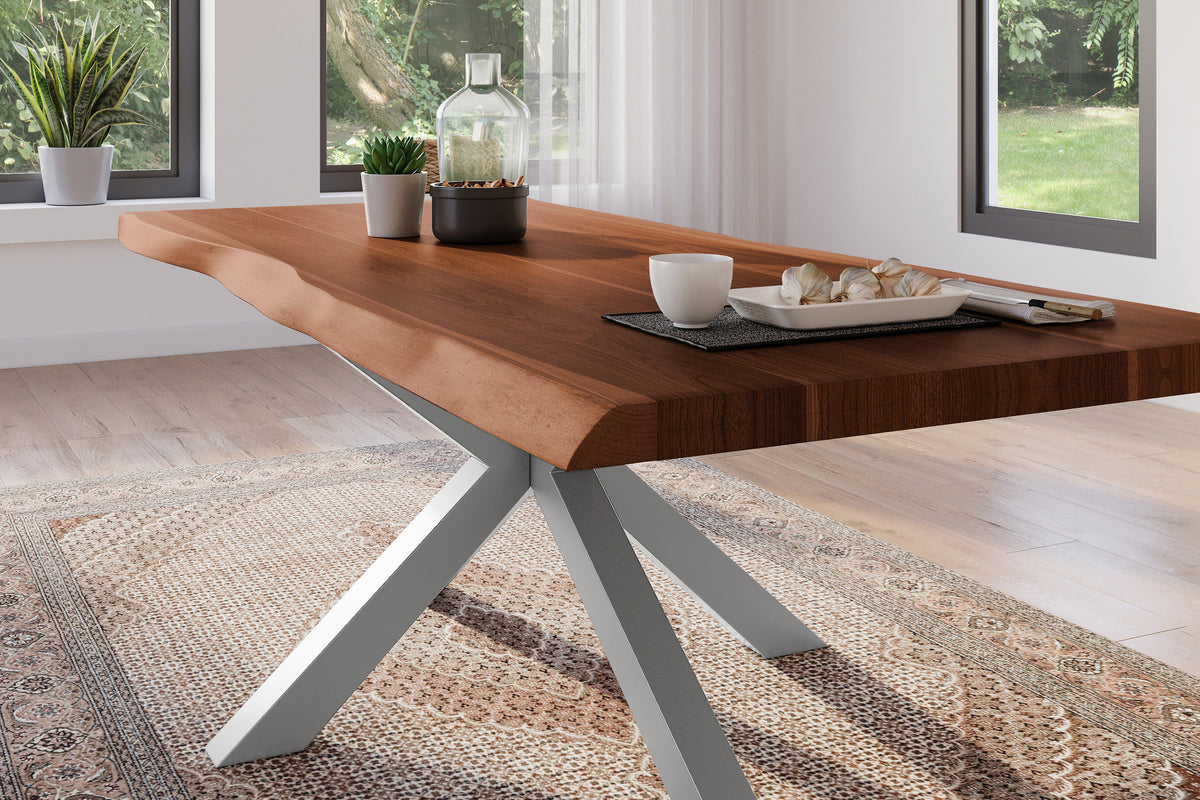 #220x100 #akazienussbaumfarben #spider-gestellsilber