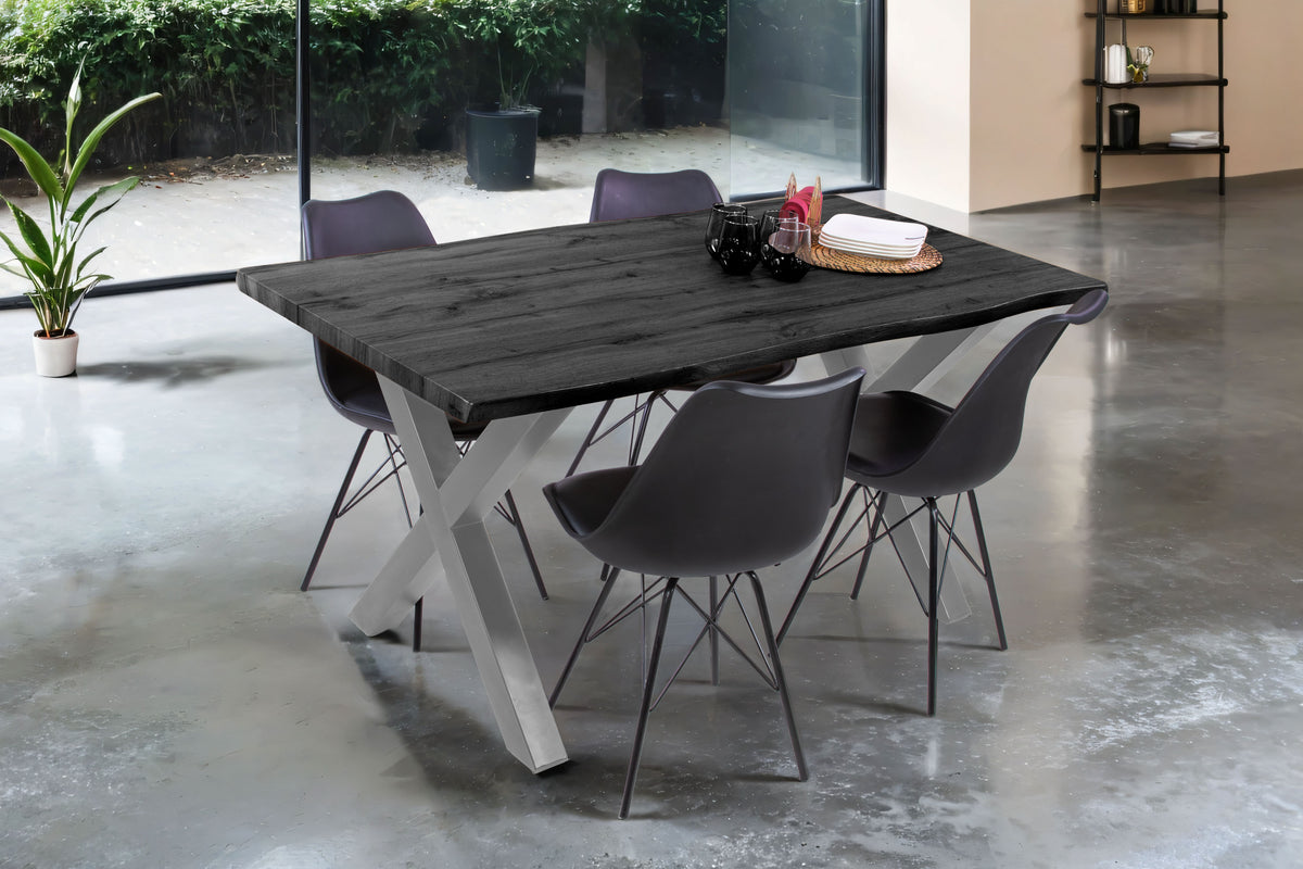 #160x85 #holzgrau-optik #x-gestellsilber