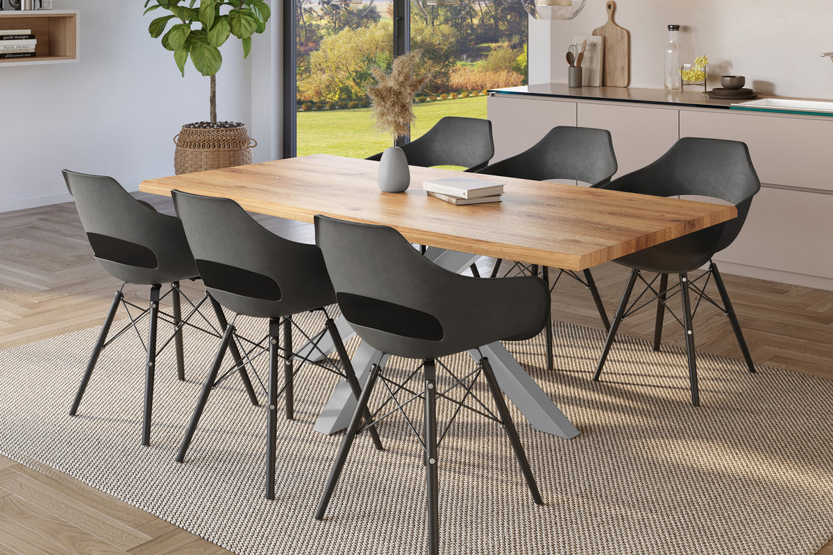 #180x90 #holzwildeiche-optik #spider-gestellsilber