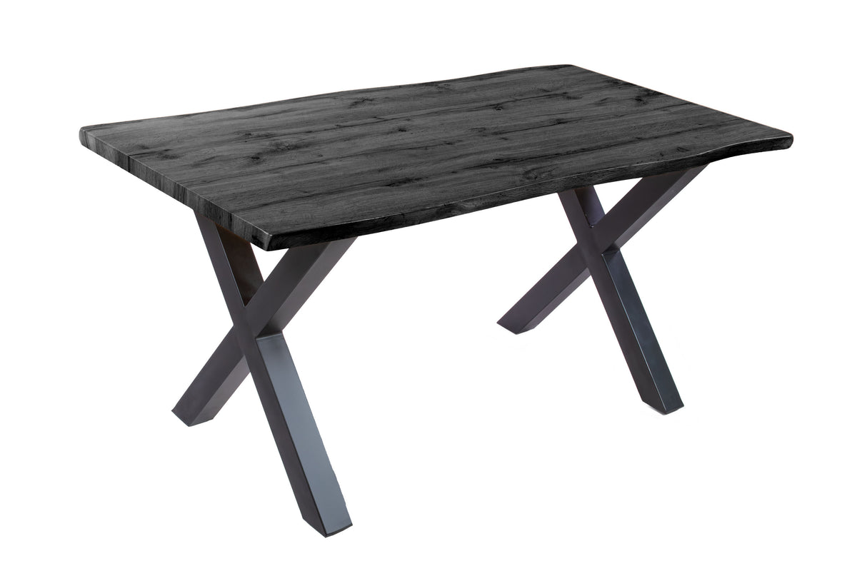 #160x85 #holzgrau-optik #x-gestellschwarz