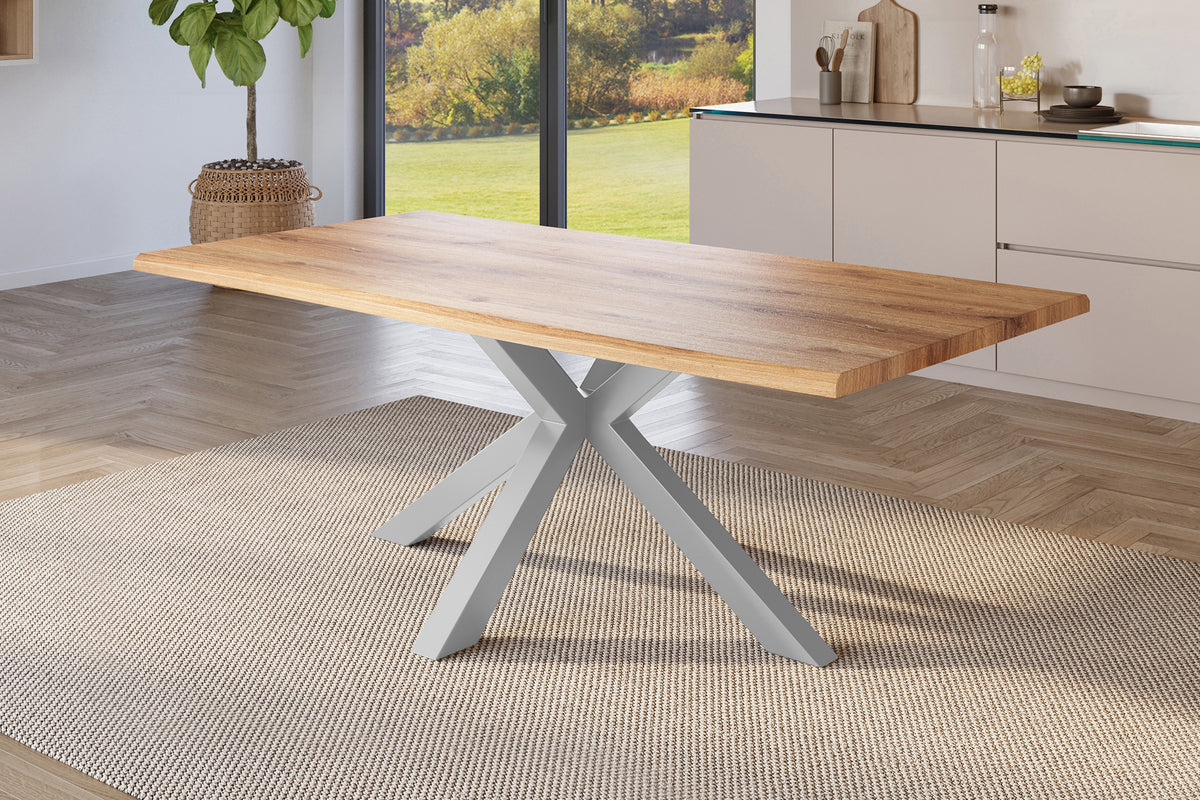 #200x100 #holzwildeiche-optik #spider-gestellsilber