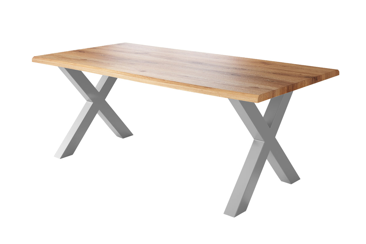 #240x100 #holzwildeiche-optik #x-gestellsilber