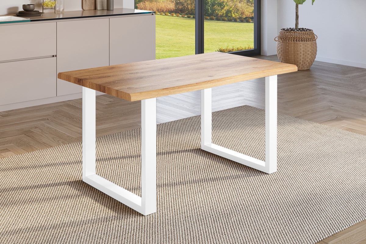 #140x80 #holzwildeiche-optik #u-gestellweiß