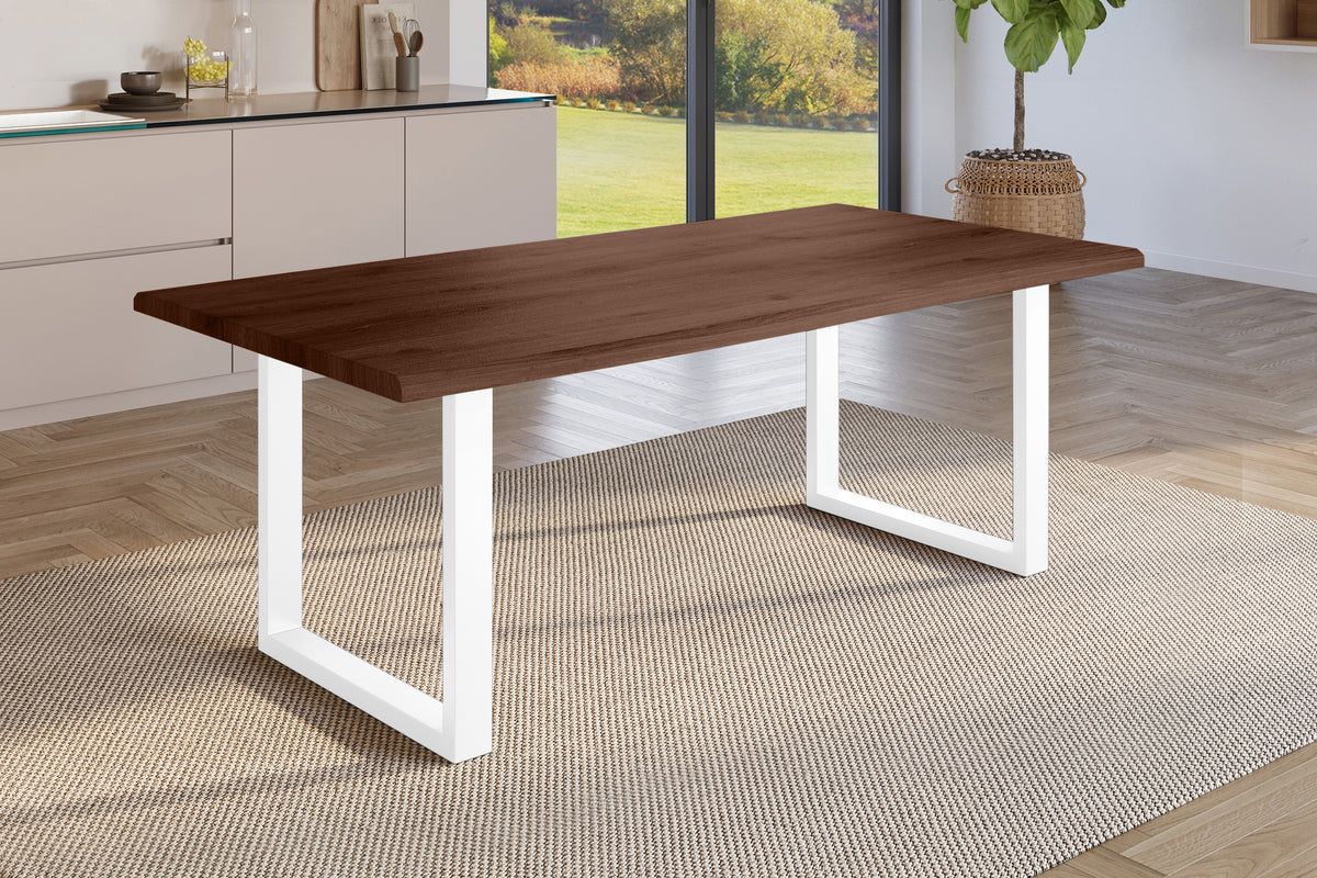 #180x90 #holznussbaum-optik #u-gestellweiß