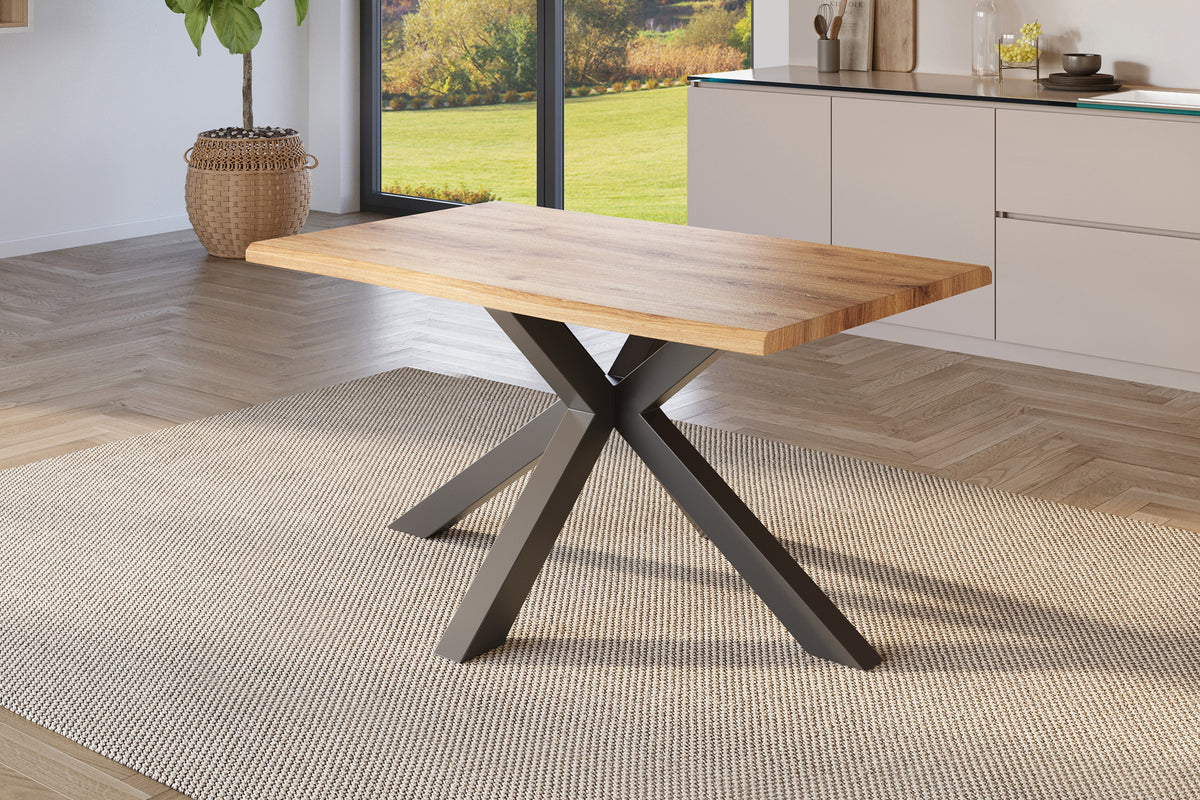 #120x80 #holzwildeiche-optik #spider-gestellschwarz