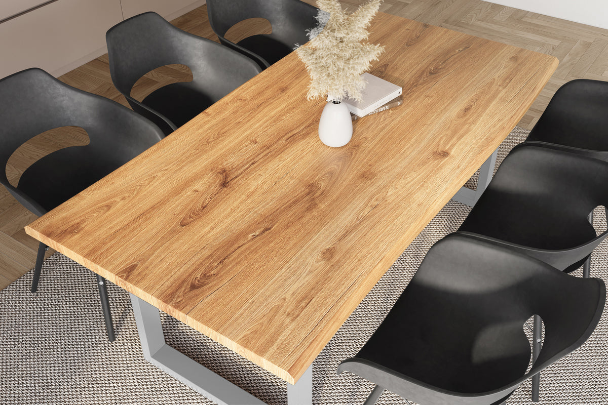 #220x100 #holzwildeiche-optik #u-gestellsilber