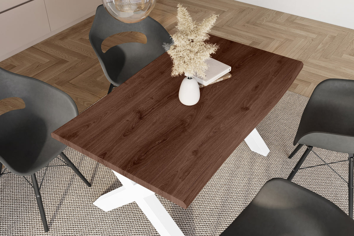 #120x80 #holznussbaum-optik #x-gestellweiß