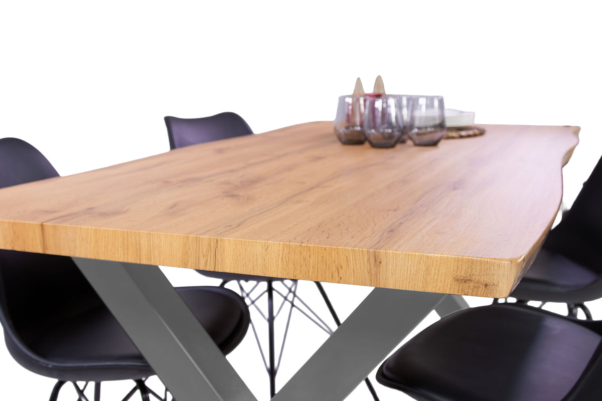 #160x85 #holzwildeiche-optik #x-gestellsilber