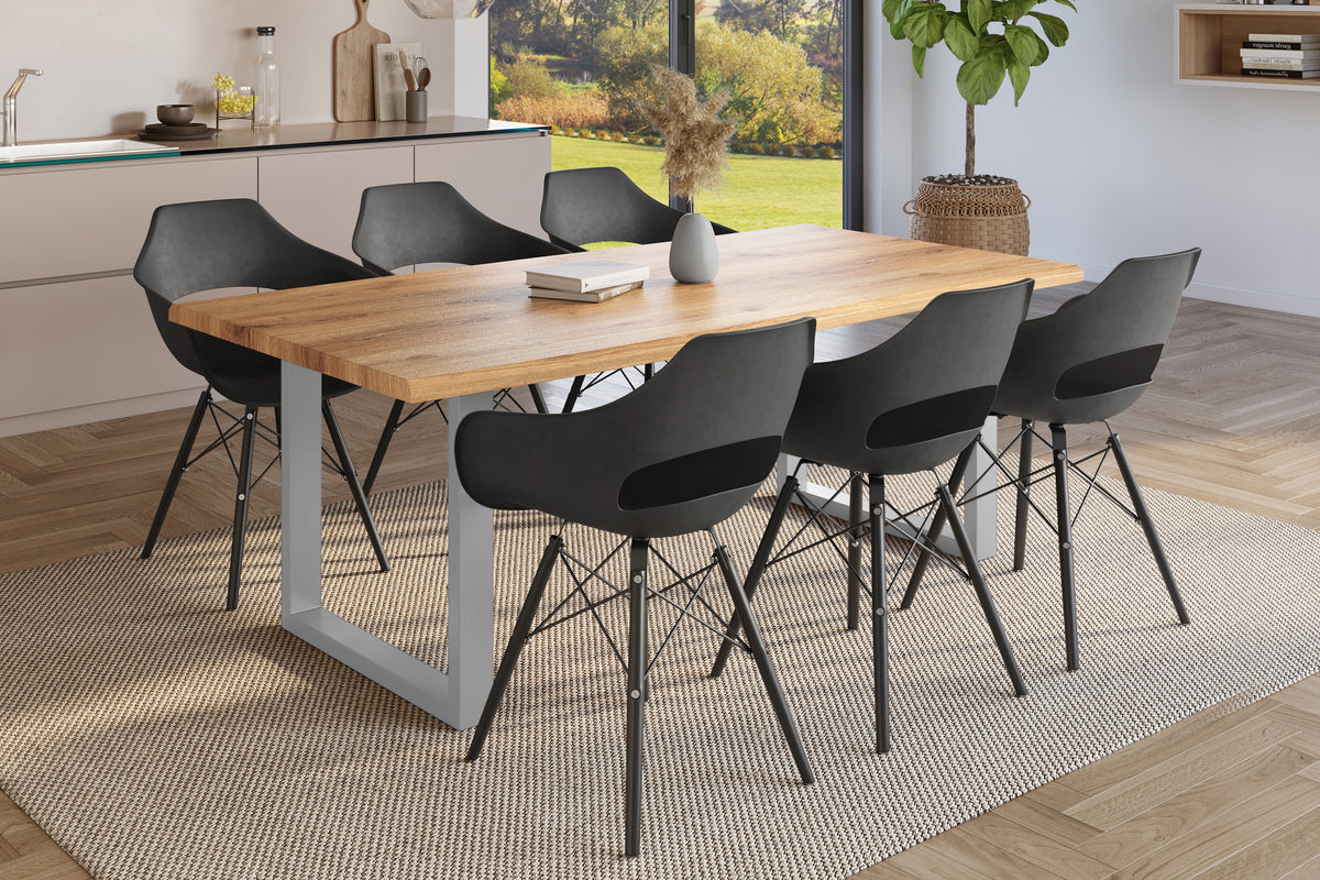 #220x100 #holzwildeiche-optik #u-gestellsilber
