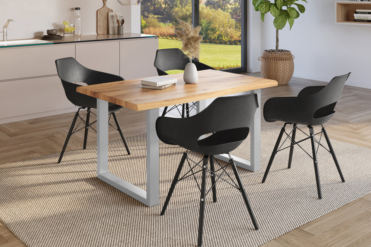 #140x80 #holzwildeiche-optik #u-gestellsilber