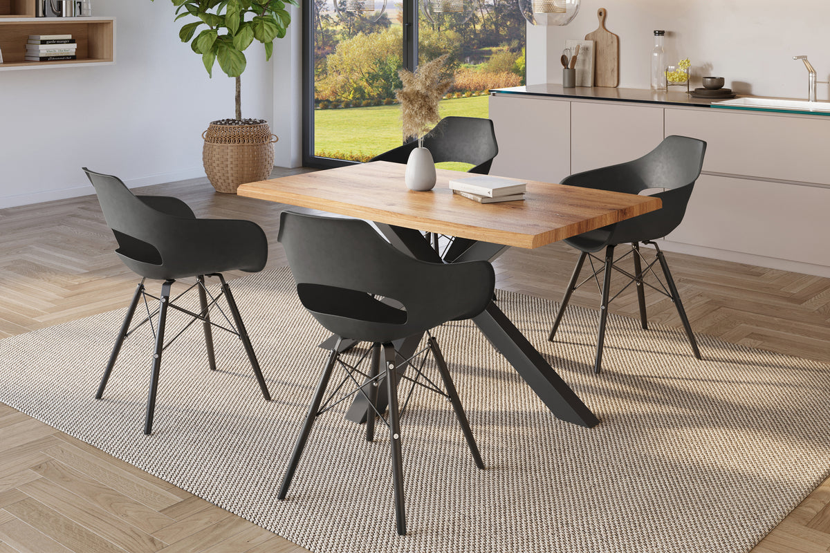#140x80 #holzwildeiche-optik #spider-gestellschwarz