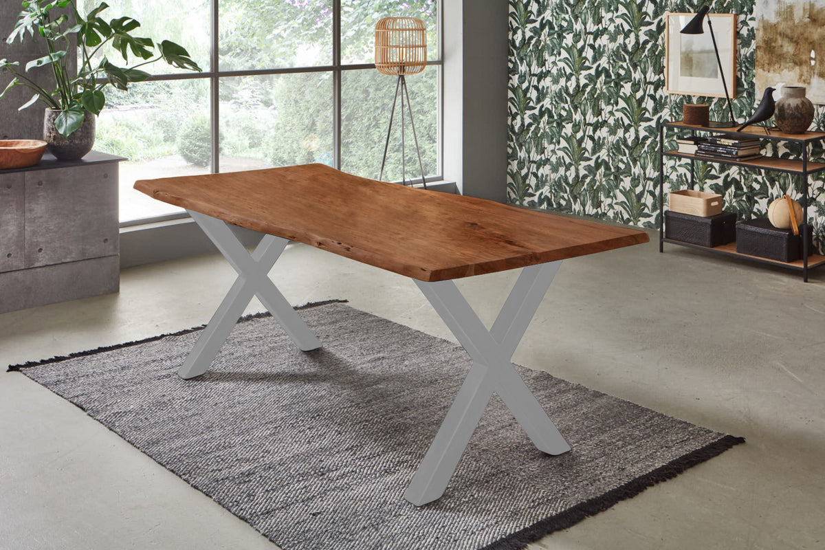 #240x100 #nussbaumfarben #x-gestellsilber