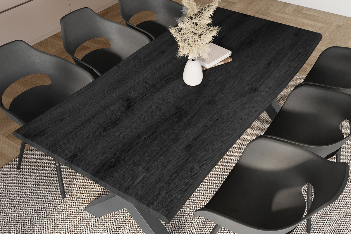 #220x100 #holzgrau-optik #x-gestellschwarz