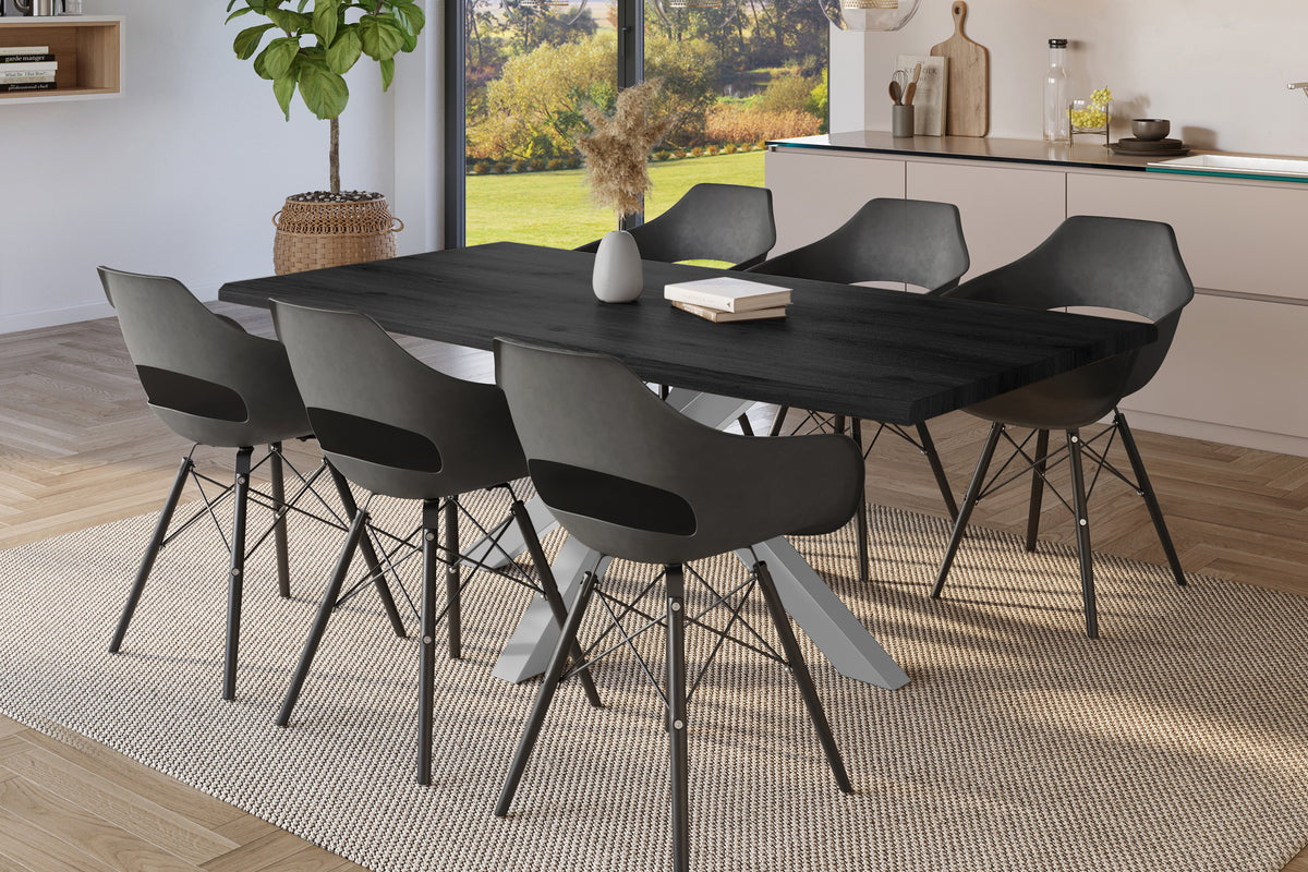 #220x100 #holzgrau-optik #spider-gestellsilber