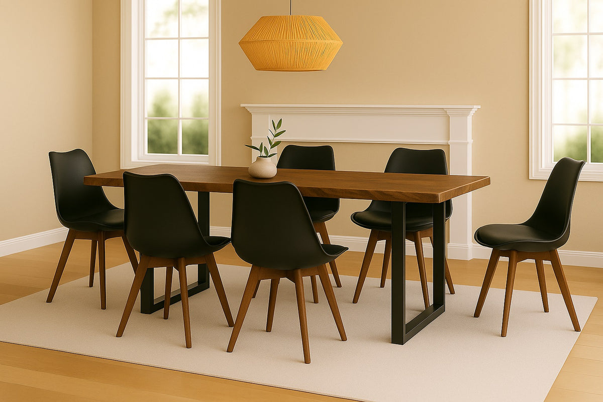 #200x100 #holznussbaum-optik #7tlg.schwarz