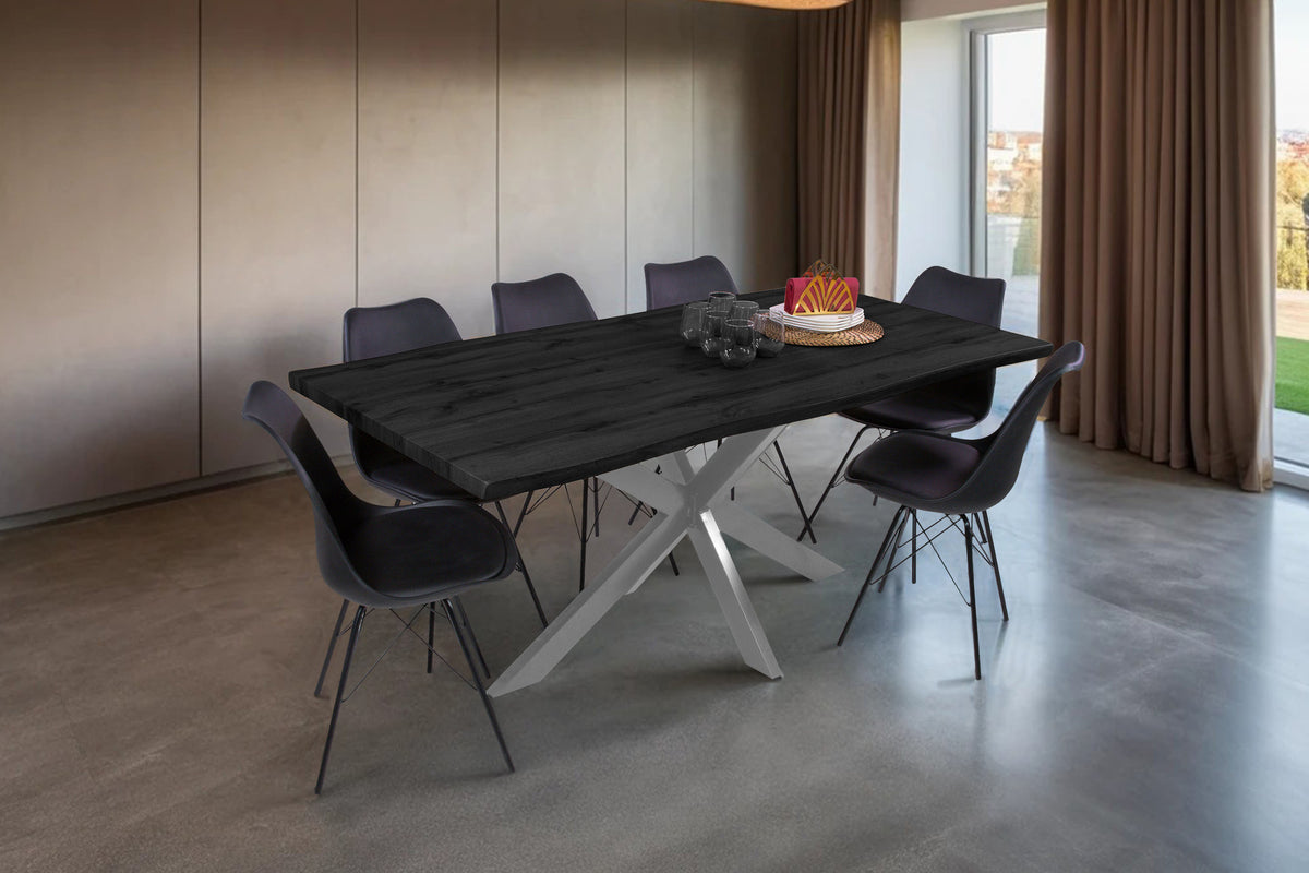 #180x90 #holzgrau-optik #spider-gestellsilber