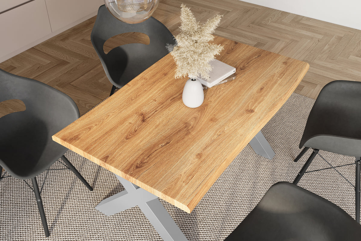#120x80 #holzwildeiche-optik #x-gestellsilber