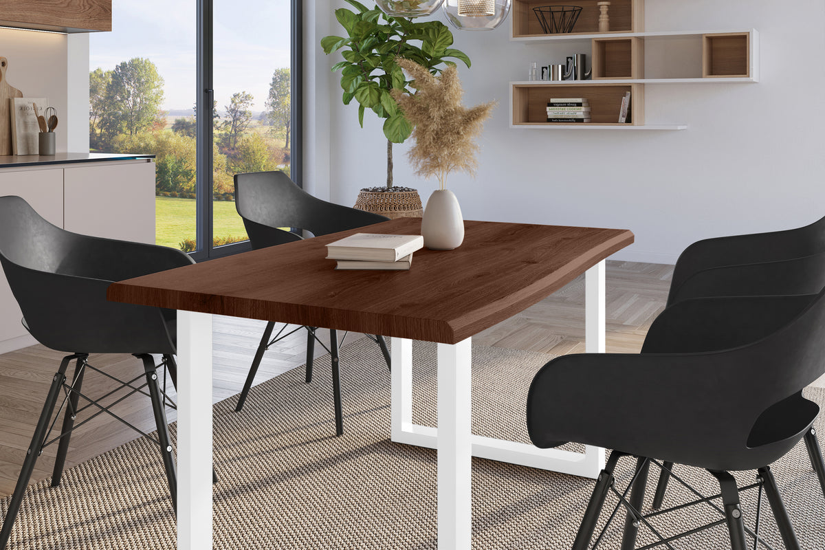#140x80 #holznussbaum-optik #u-gestellweiß