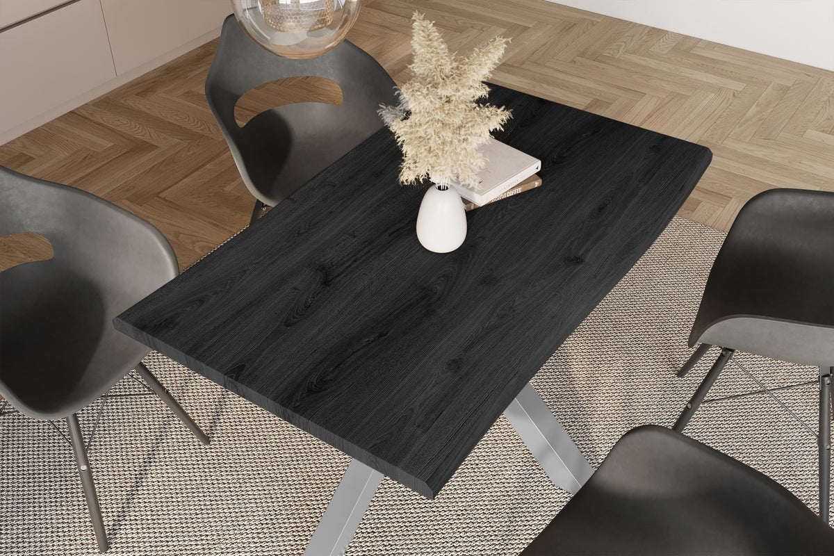 #140x80 #holzgrau-optik #spider-gestellsilber