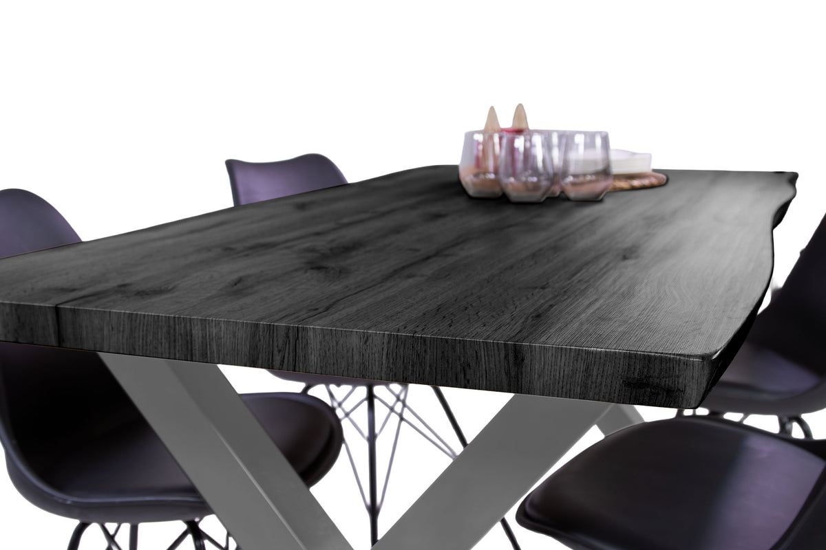 #160x85 #holzgrau-optik #x-gestellsilber