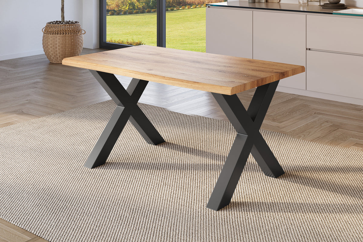 #140x80 #holzwildeiche-optik #x-gestellschwarz