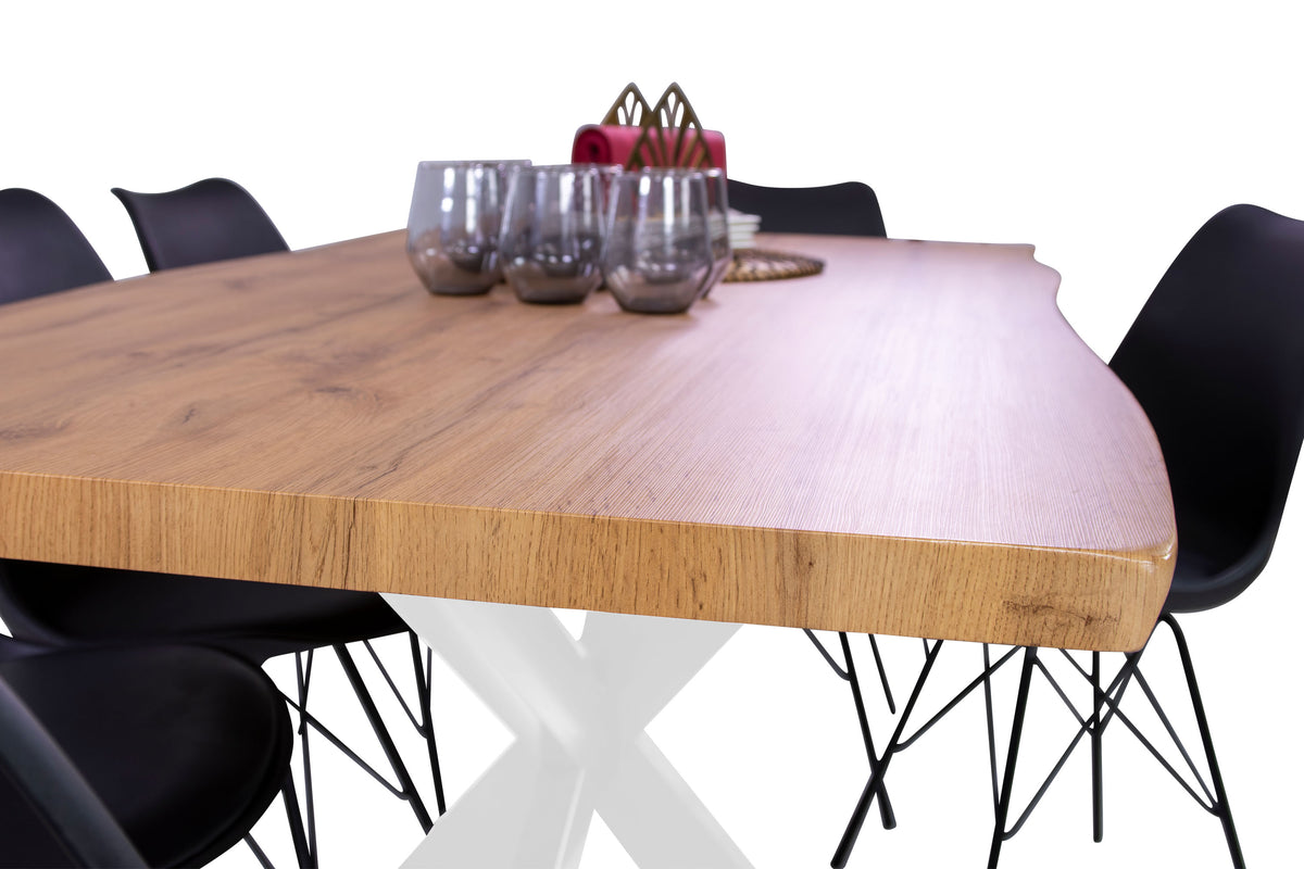 #160x85 #holzwildeiche-optik #spider-gestellweiß