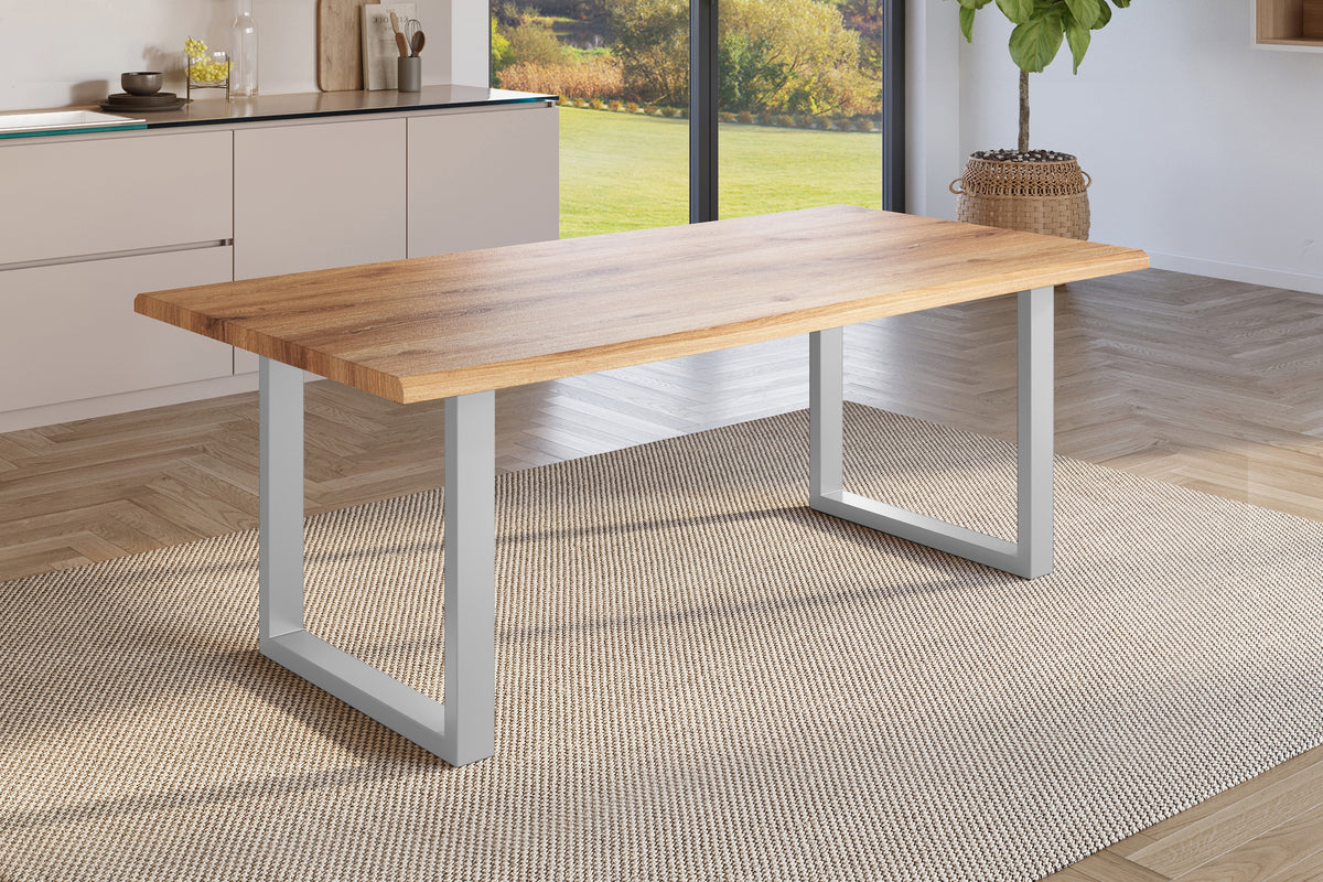 #200x100 #holzwildeiche-optik #u-gestellsilber