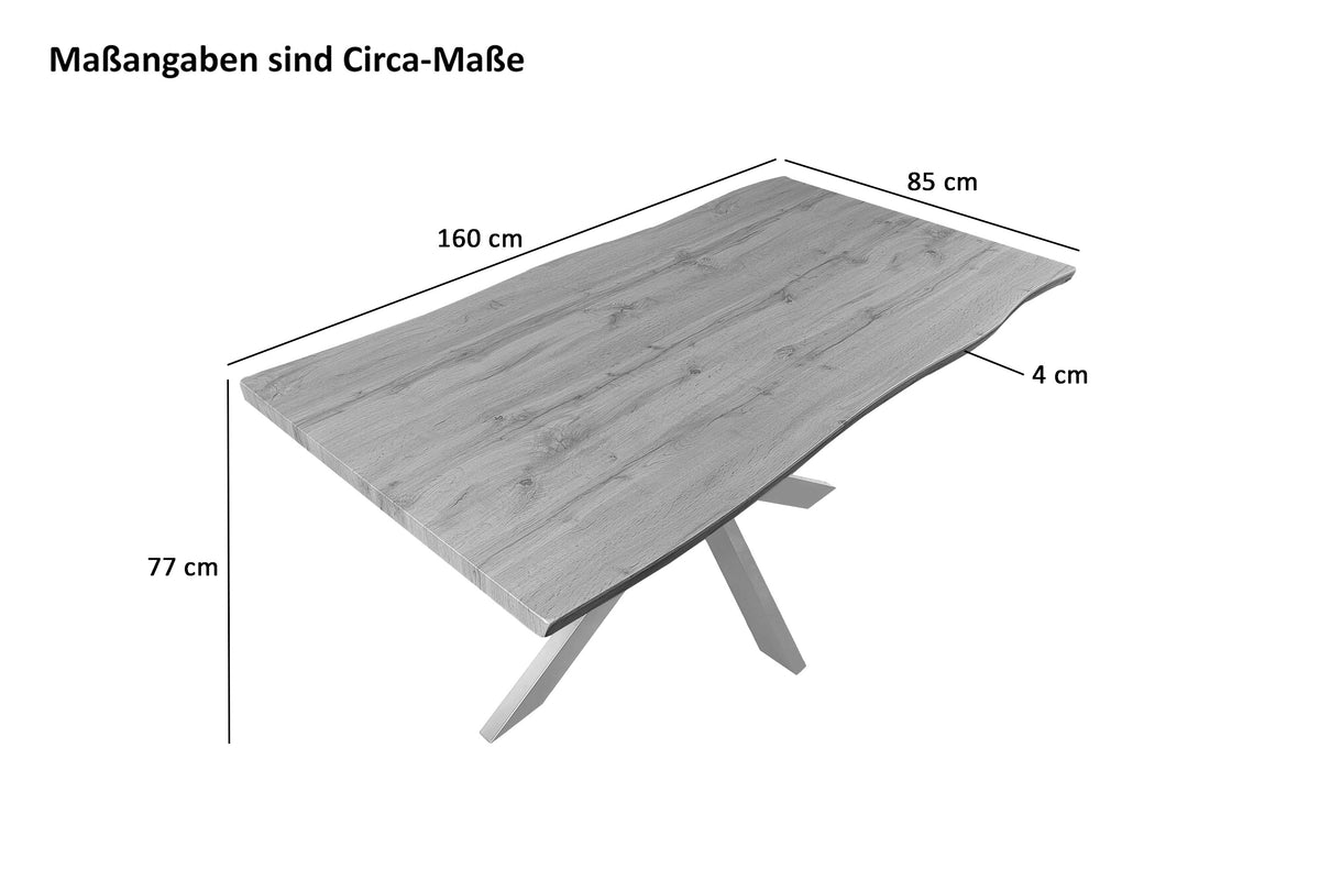 #160x85 #holznussbaum-optik #spider-gestellweiß