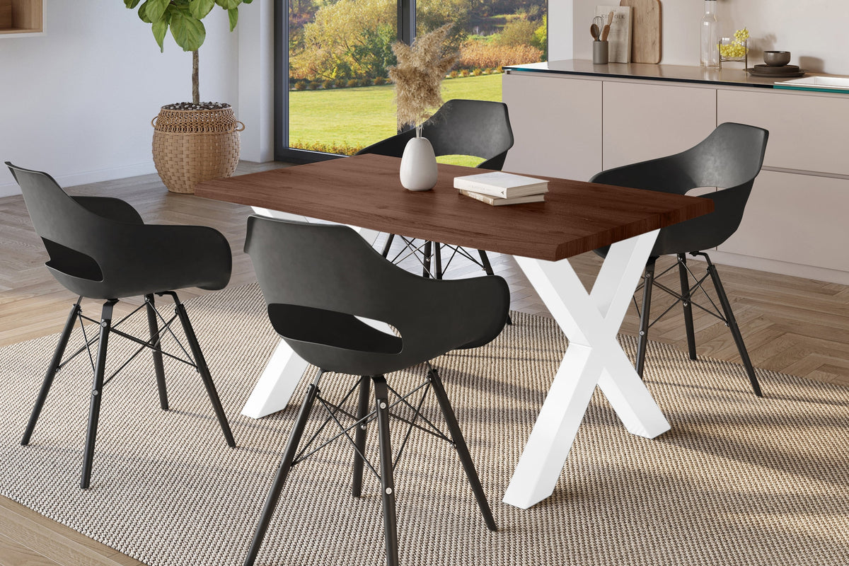 #120x80 #holznussbaum-optik #x-gestellweiß