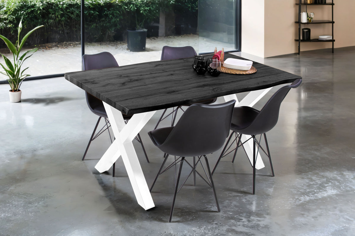 #160x85 #holzgrau-optik #x-gestellweiß