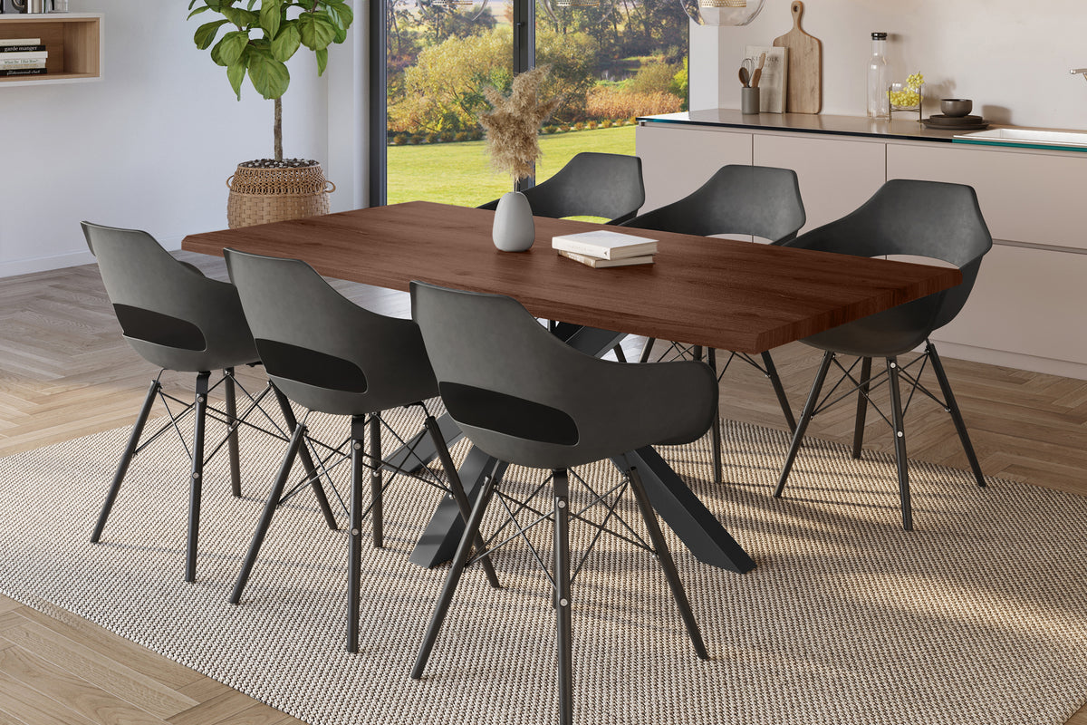 #220x100 #holznussbaum-optik #spider-gestellschwarz