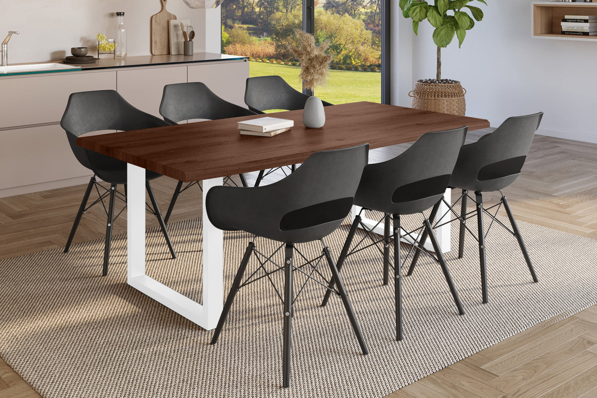 #180x90 #holznussbaum-optik #u-gestellweiß