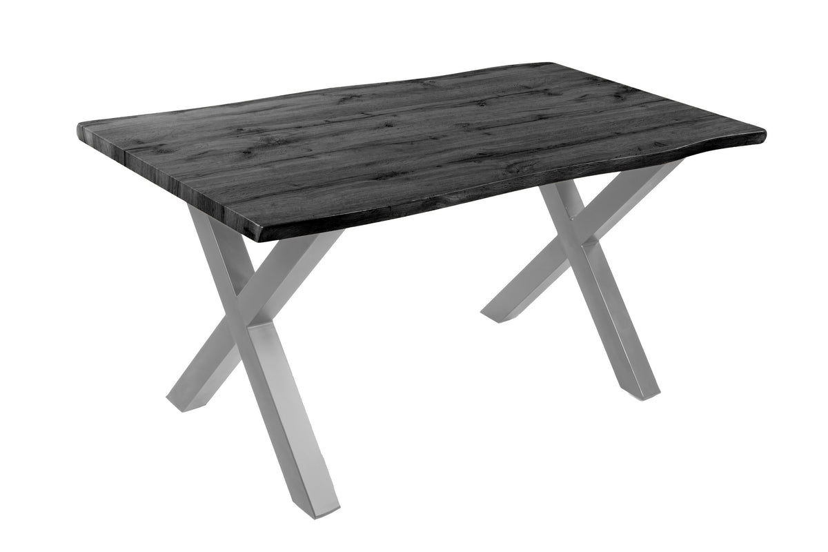 #160x85 #holzgrau-optik #x-gestellsilber