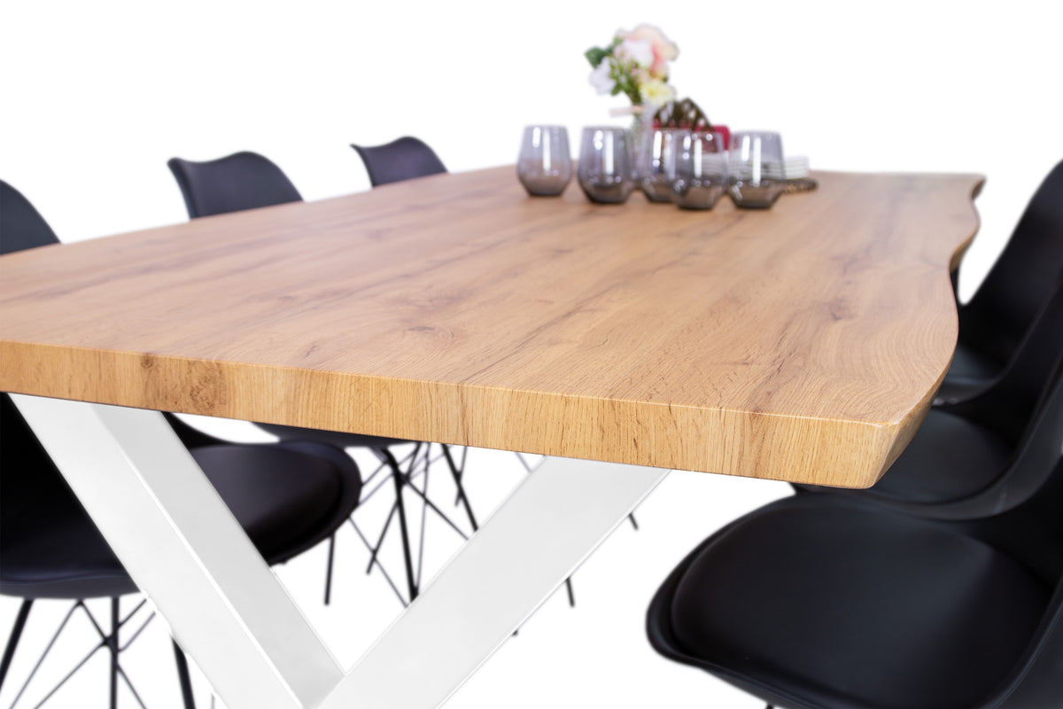 #160x85 #holzwildeiche-optik #x-gestellweiß