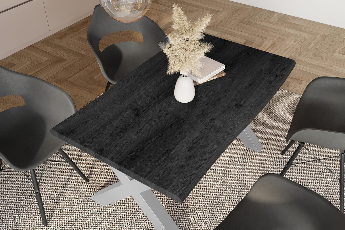 #140x80 #holzgrau-optik #x-gestellsilber