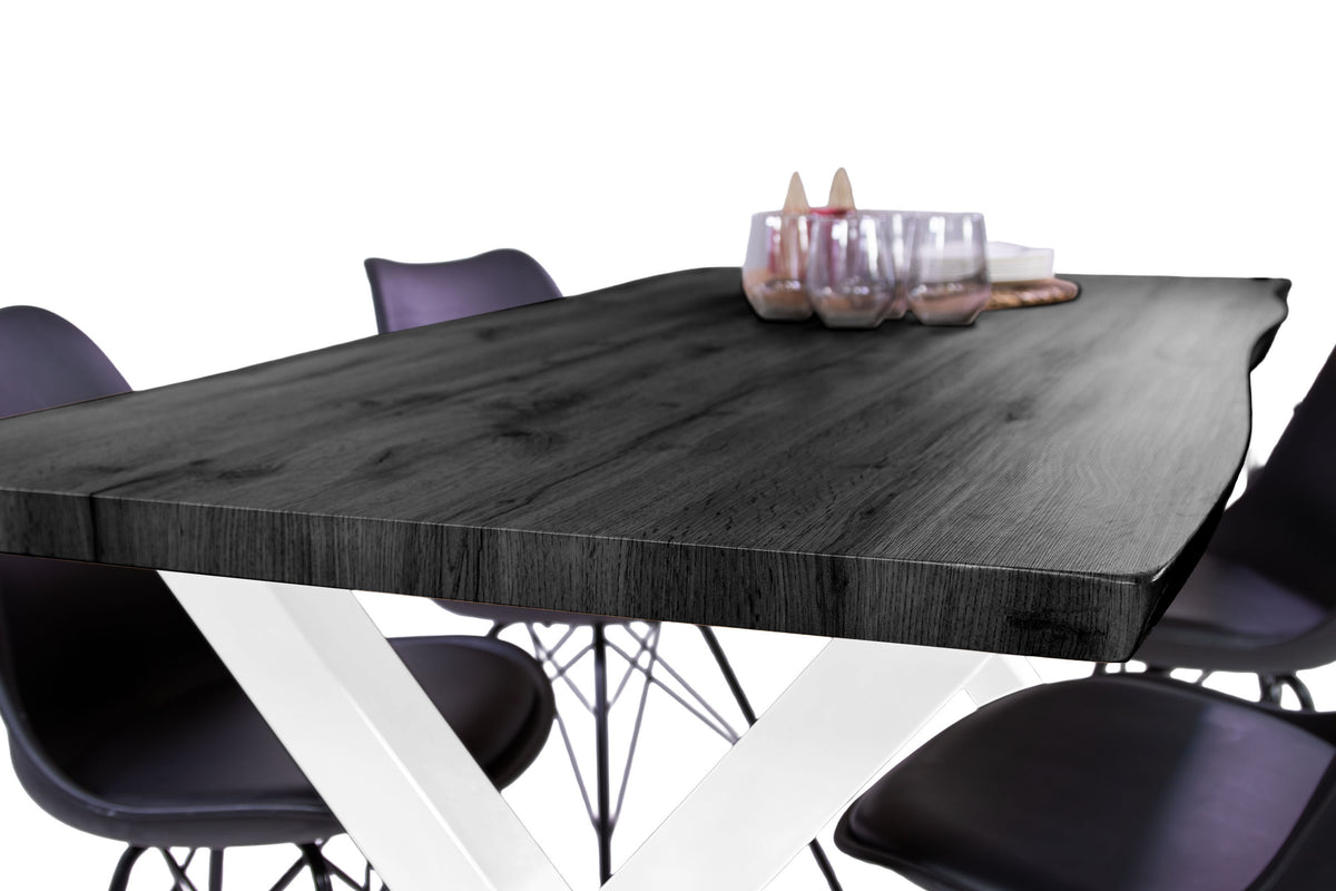 #160x85 #holzgrau-optik #x-gestellweiß