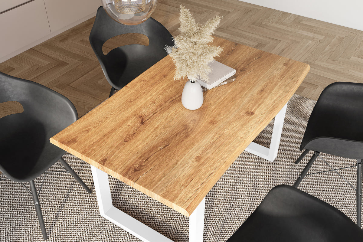 #140x80 #holzwildeiche-optik #u-gestellweiß