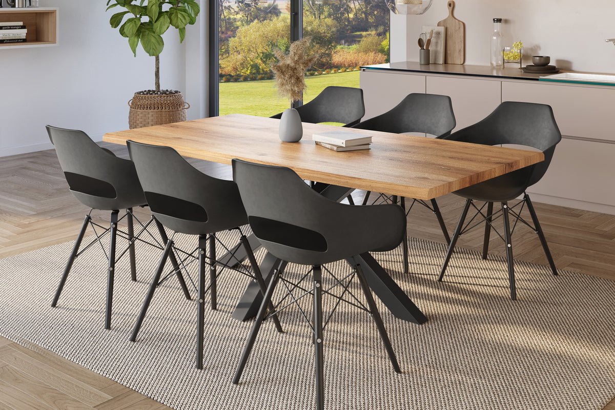 #220x100 #holzwildeiche-optik #spider-gestellschwarz