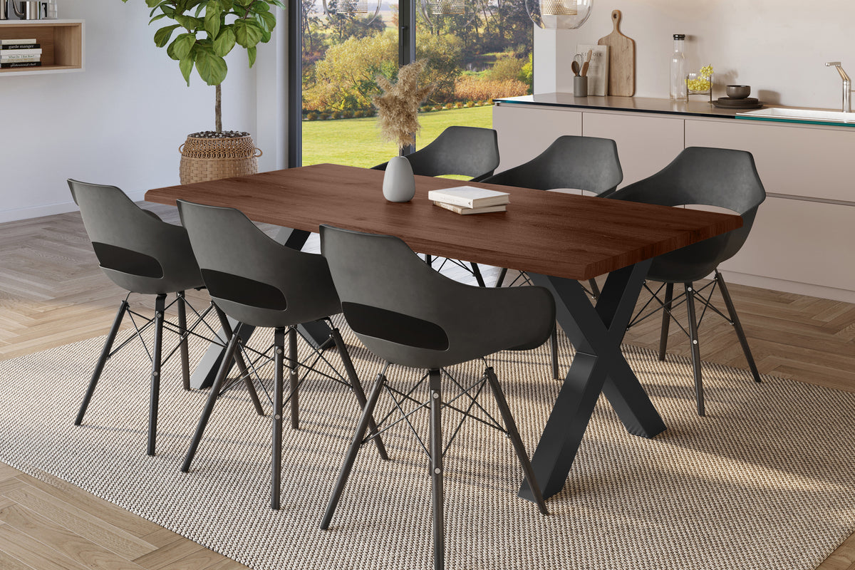 #180x90 #holznussbaum-optik #x-gestellschwarz
