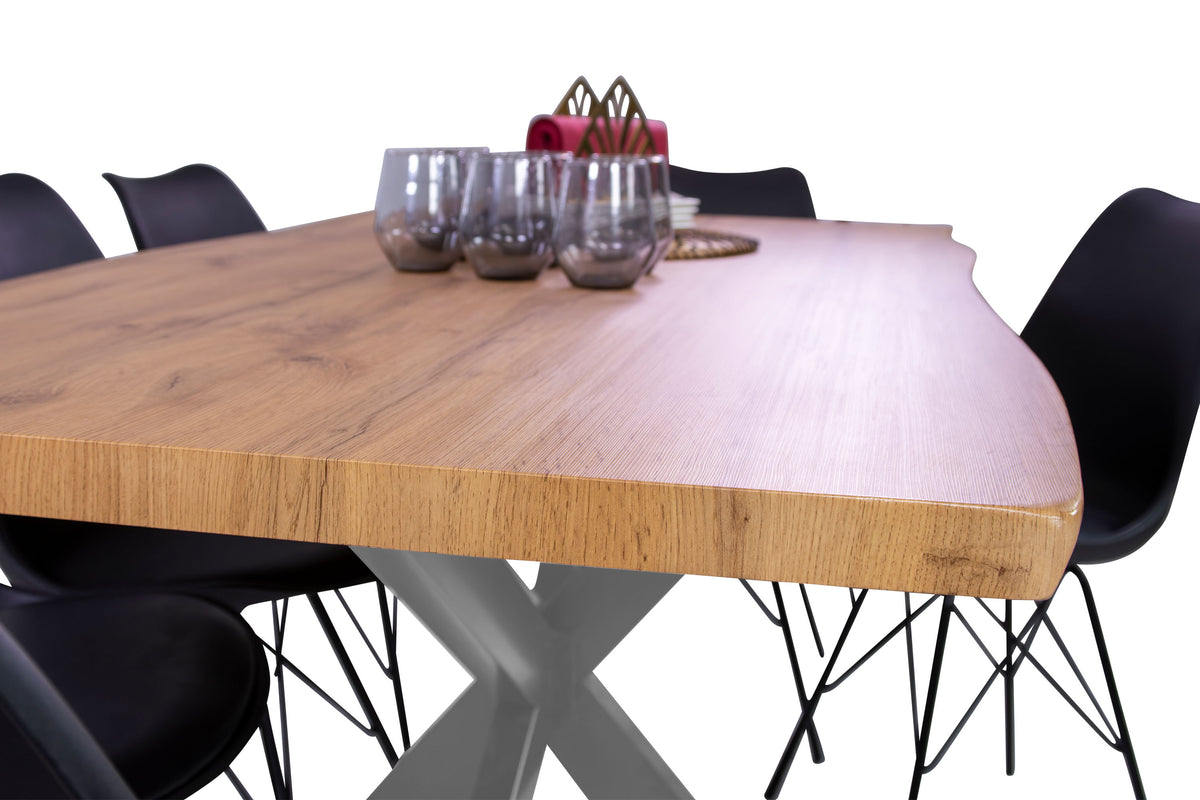 #160x85 #holzwildeiche-optik #spider-gestellsilber