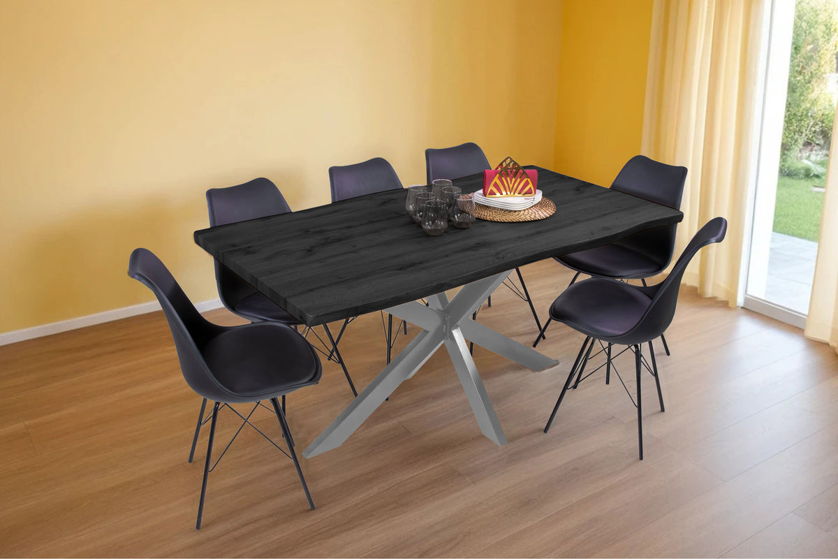 #160x85 #holzgrau-optik #spider-gestellsilber