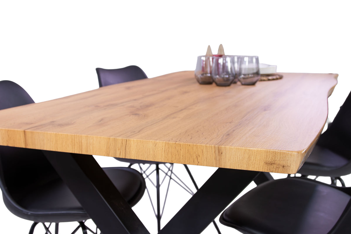 #160x85 #holzwildeiche-optik #x-gestellschwarz