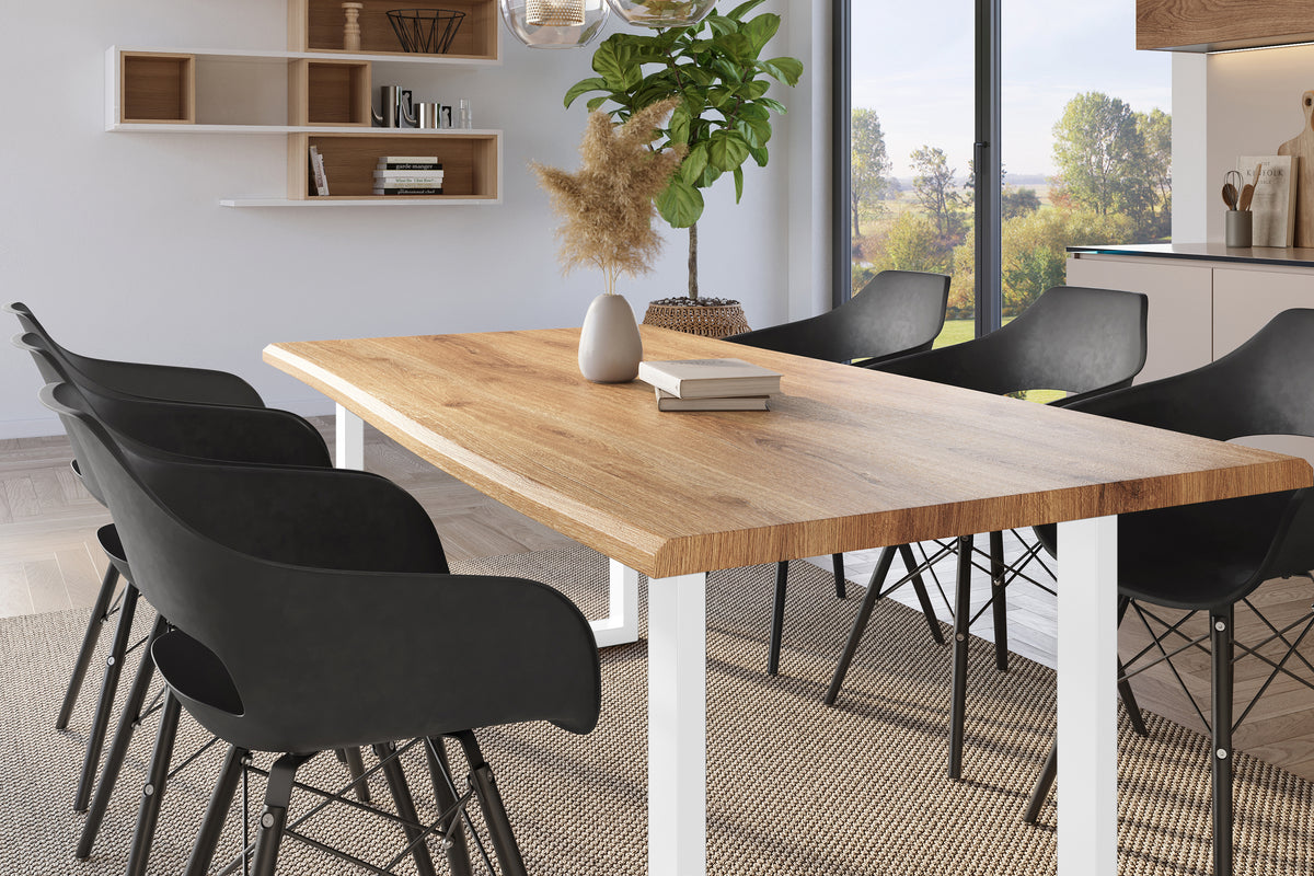 #240x100 #holzwildeiche-optik #u-gestellweiß
