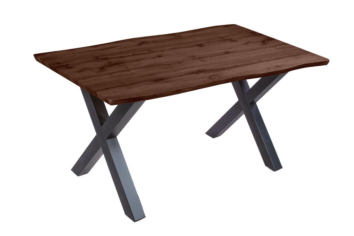 #160x85 #holznussbaum-optik #x-gestellschwarz