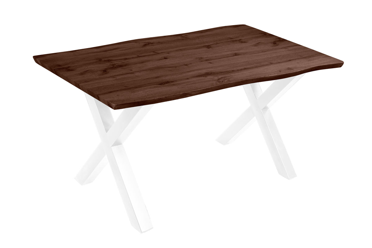 #160x85 #holznussbaum-optik #x-gestellweiß